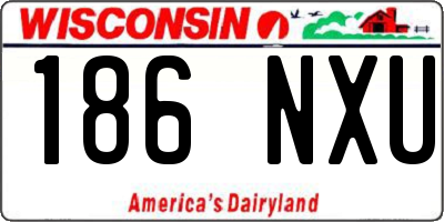 WI license plate 186NXU