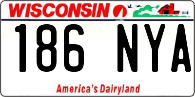 WI license plate 186NYA