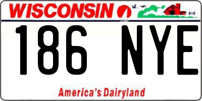 WI license plate 186NYE