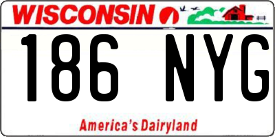 WI license plate 186NYG