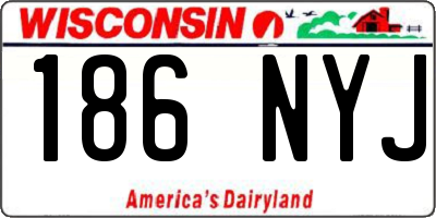 WI license plate 186NYJ