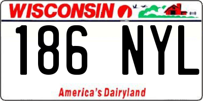 WI license plate 186NYL