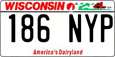 WI license plate 186NYP