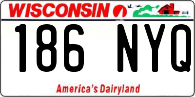 WI license plate 186NYQ