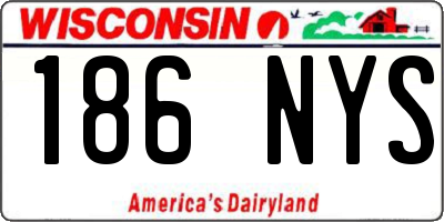 WI license plate 186NYS