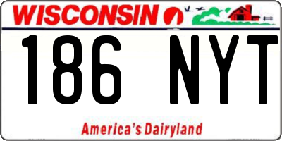 WI license plate 186NYT