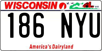 WI license plate 186NYU