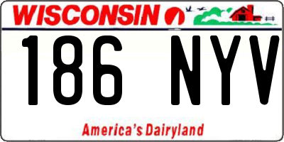 WI license plate 186NYV