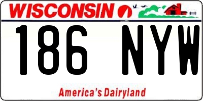 WI license plate 186NYW