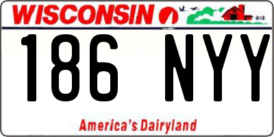 WI license plate 186NYY