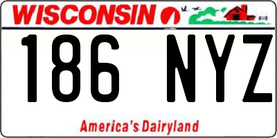 WI license plate 186NYZ