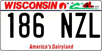 WI license plate 186NZL