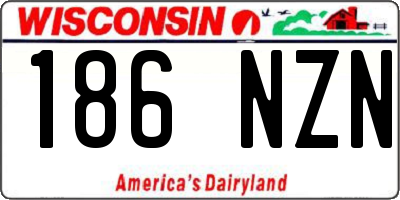WI license plate 186NZN