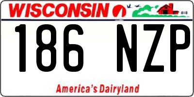 WI license plate 186NZP