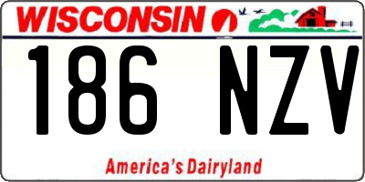 WI license plate 186NZV