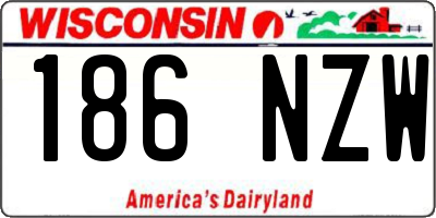 WI license plate 186NZW