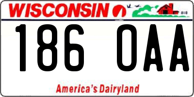 WI license plate 186OAA