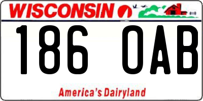 WI license plate 186OAB