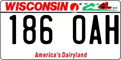 WI license plate 186OAH