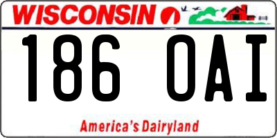 WI license plate 186OAI