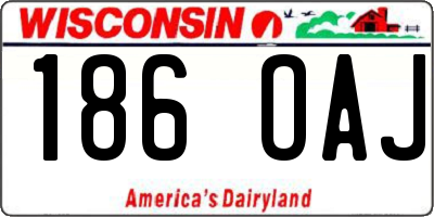 WI license plate 186OAJ