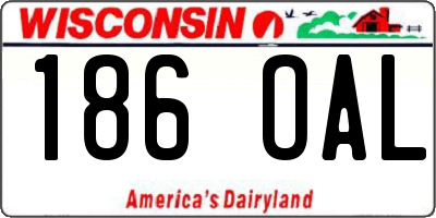 WI license plate 186OAL