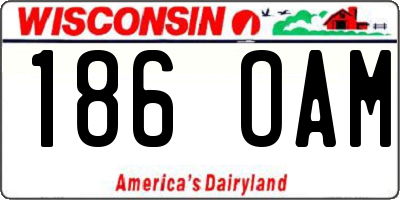 WI license plate 186OAM