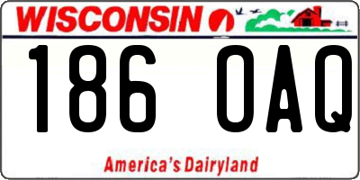 WI license plate 186OAQ