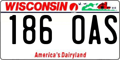 WI license plate 186OAS
