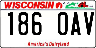 WI license plate 186OAV