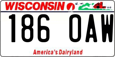 WI license plate 186OAW