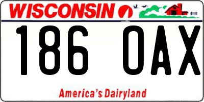 WI license plate 186OAX