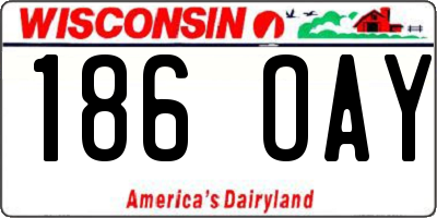 WI license plate 186OAY