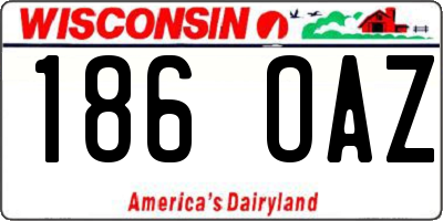 WI license plate 186OAZ