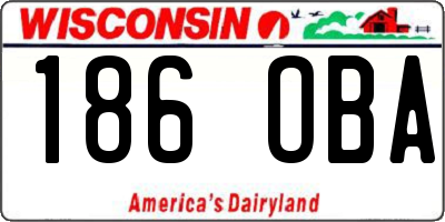 WI license plate 186OBA