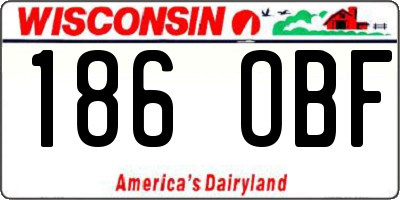 WI license plate 186OBF