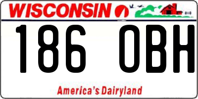 WI license plate 186OBH