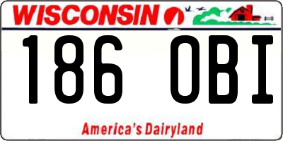 WI license plate 186OBI