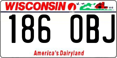 WI license plate 186OBJ