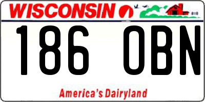 WI license plate 186OBN