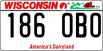 WI license plate 186OBO