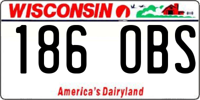 WI license plate 186OBS