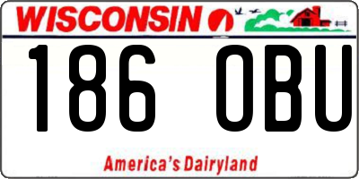 WI license plate 186OBU