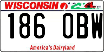 WI license plate 186OBW