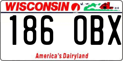 WI license plate 186OBX