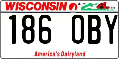 WI license plate 186OBY