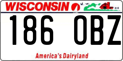 WI license plate 186OBZ