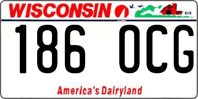 WI license plate 186OCG