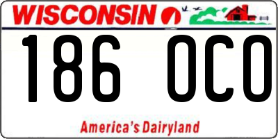 WI license plate 186OCO