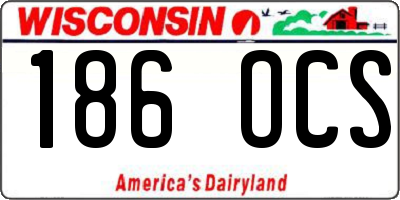 WI license plate 186OCS